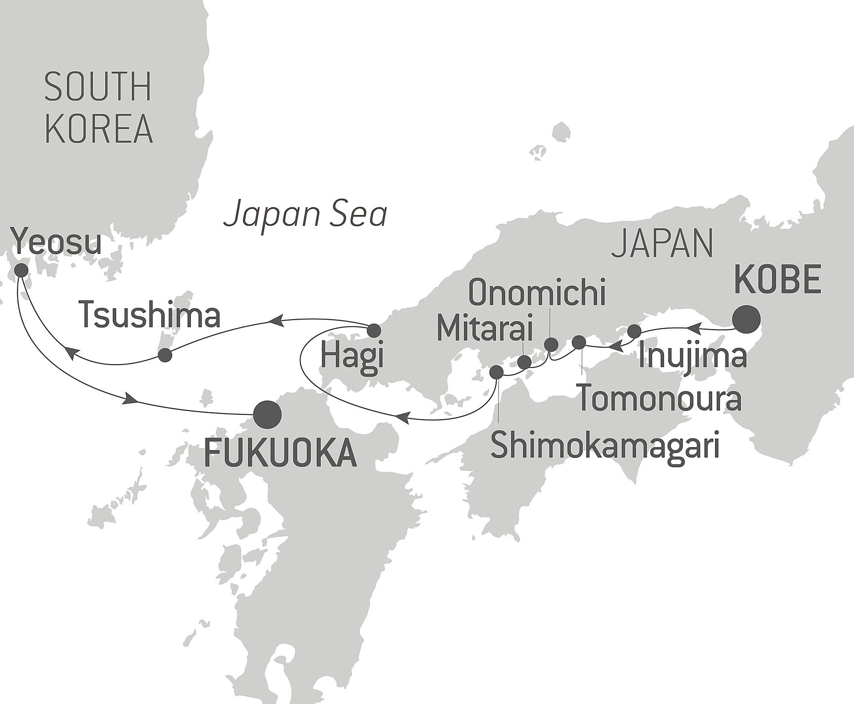 Expedition in the Seto Inland Sea Itinerary Map